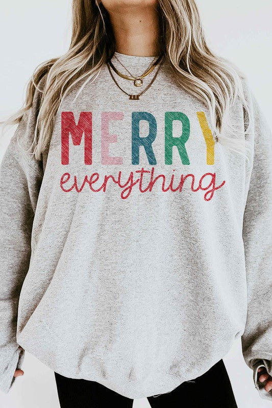 MERRY EVERYTHING CHRISTMAS GRAPHIC SWEATSHIRT