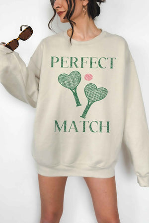 Perfect Match Tennis Pickle Oversized Sweatshirt