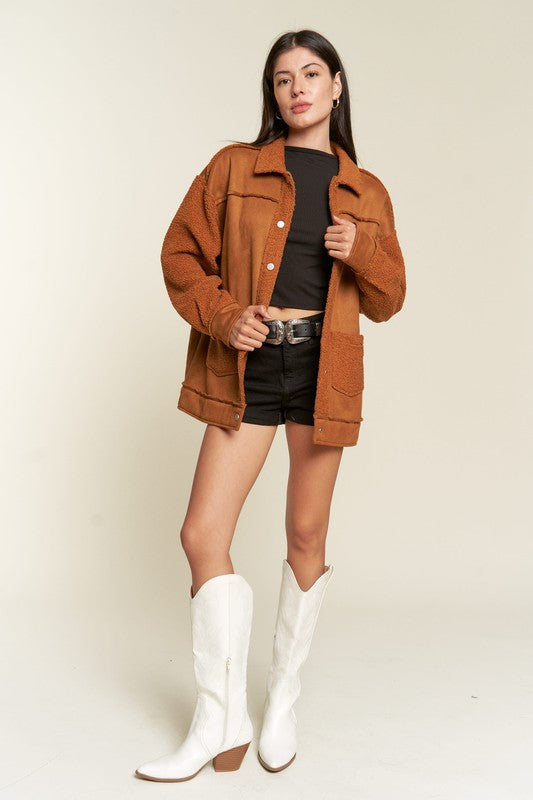 FAUX FUR AND SUEDE JACKET JJO5028
