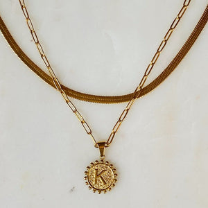 Double Chain Initial Necklace