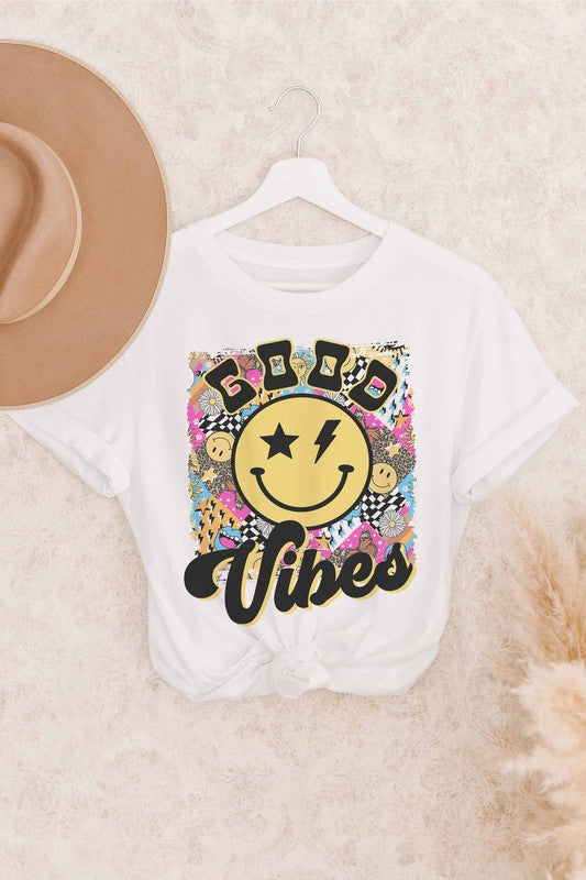 GOOD VIBES COLLAGE GRAPHIC TEE