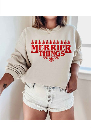 MERRIER THINGS CHRISTMAS GRAPHIC SWEATSHIRT