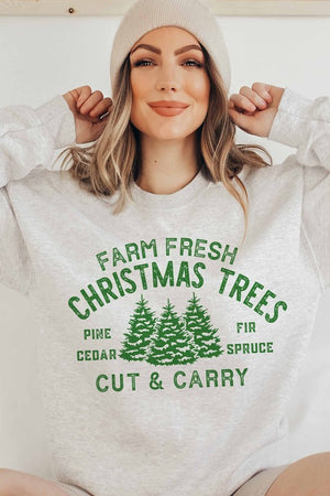 FARM FRESH CHRISTMAS TREES SWEATSHIRT PLUS SIZE