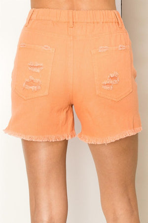Carson Colored Denim Shorts(melon)