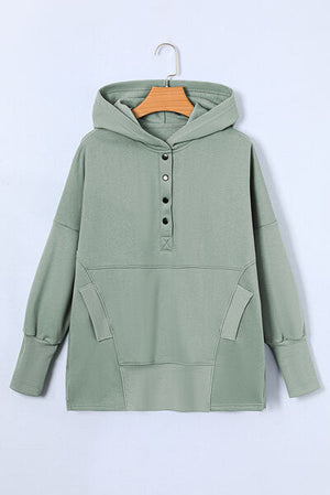 Quarter-Snap Dropped Shoulder Hoodie